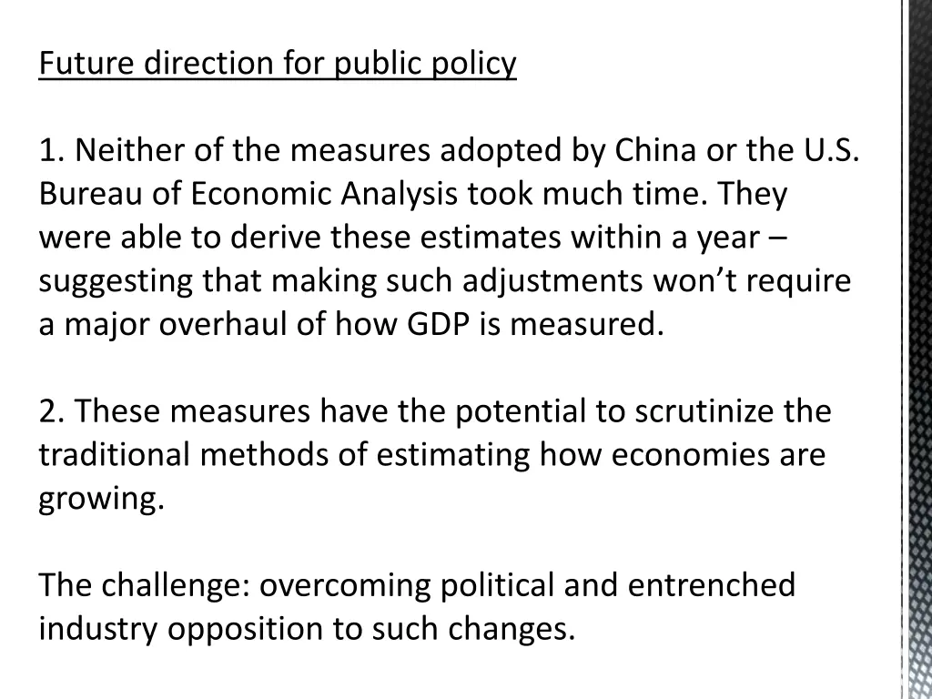 future direction for public policy