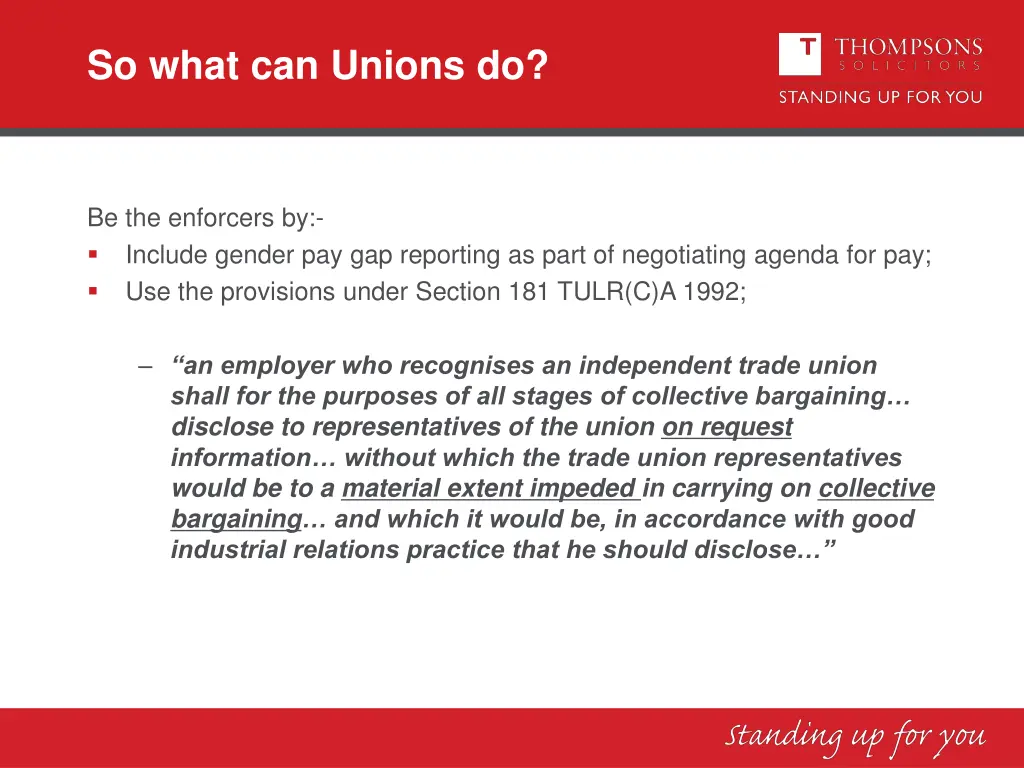 so what can unions do