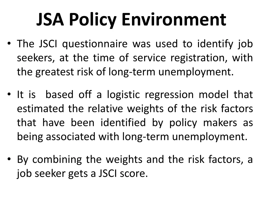 jsa policy environment 1