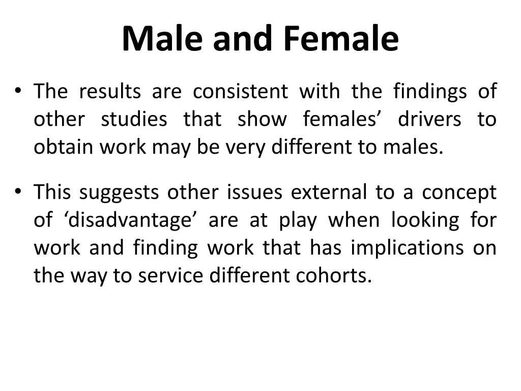 male and female