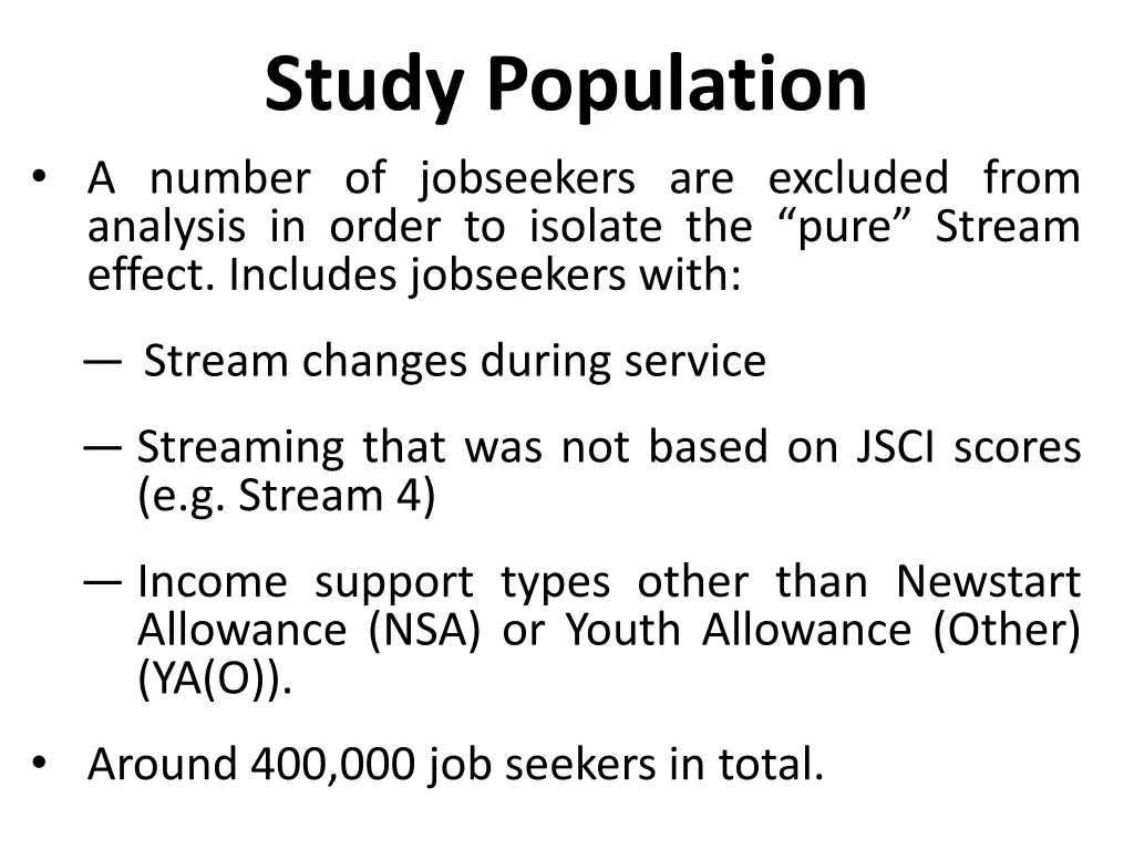 study population 1