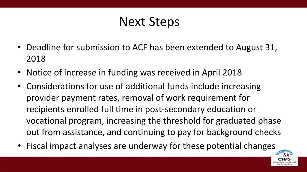 next steps
