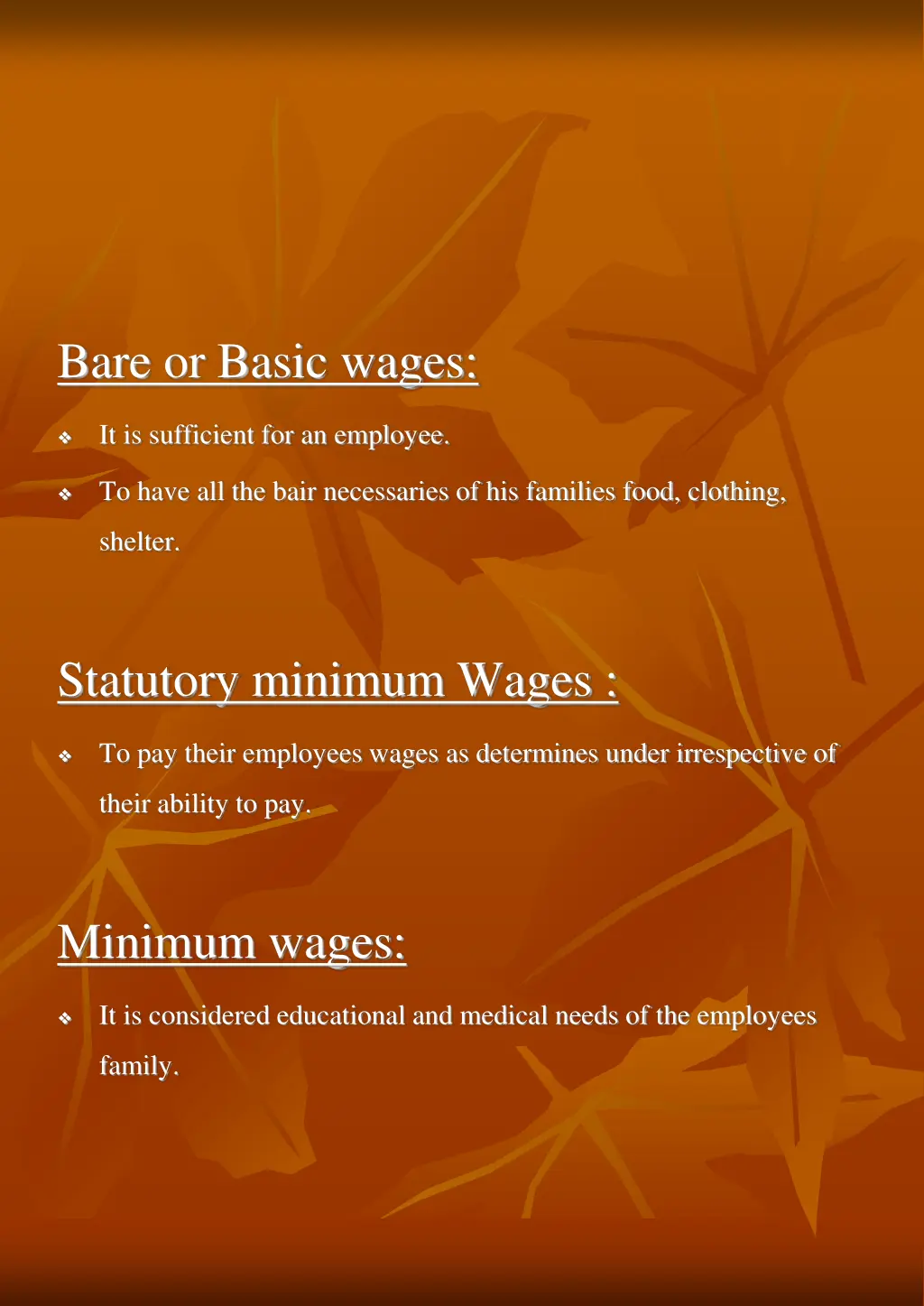 bare or basic wages