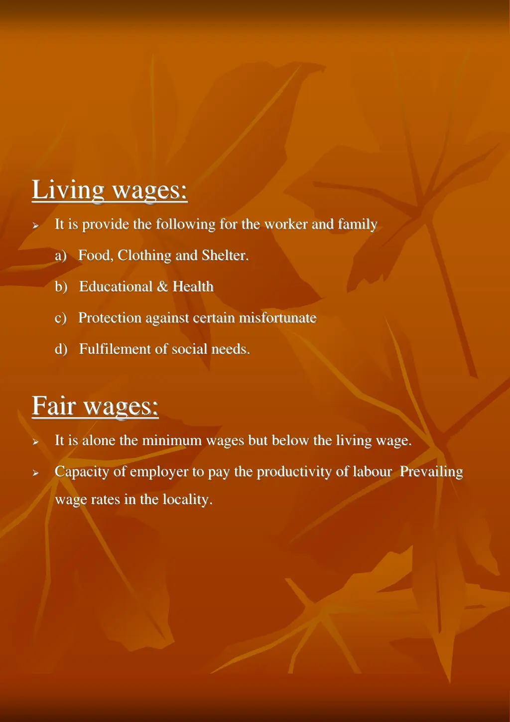 living wages