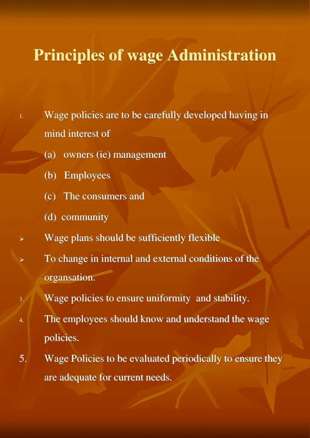 principles of wage administration