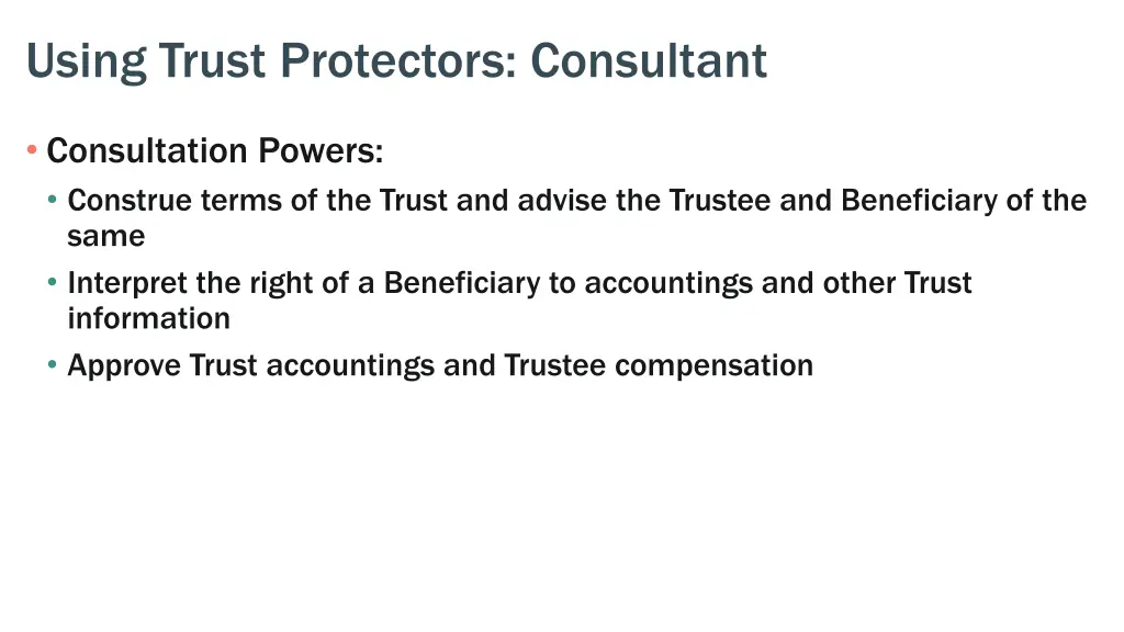 using trust protectors consultant