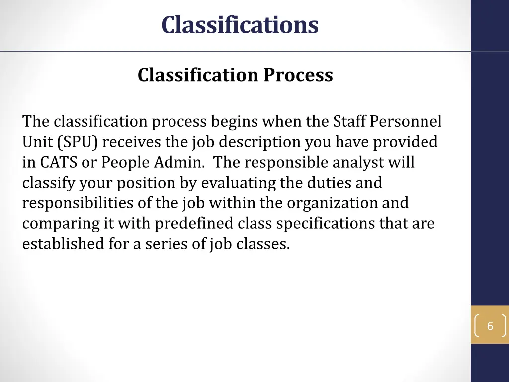 classifications