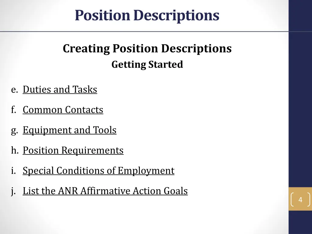 position descriptions 1