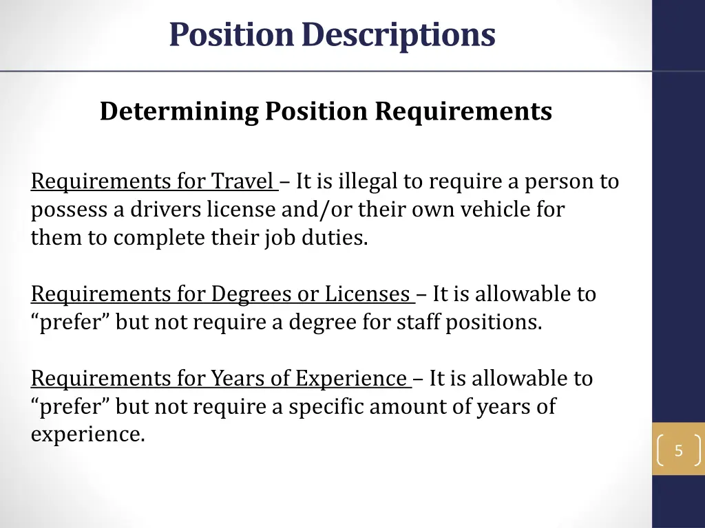 position descriptions 2