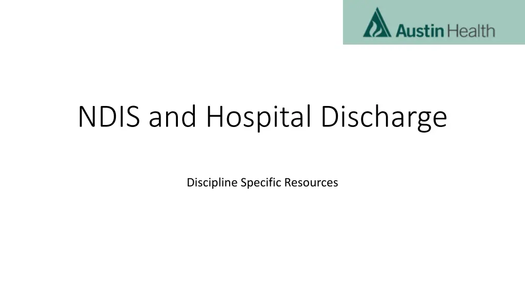 ndis and hospital discharge
