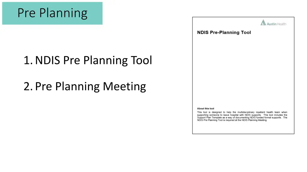 pre planning