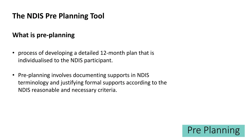 the ndis pre planning tool 1