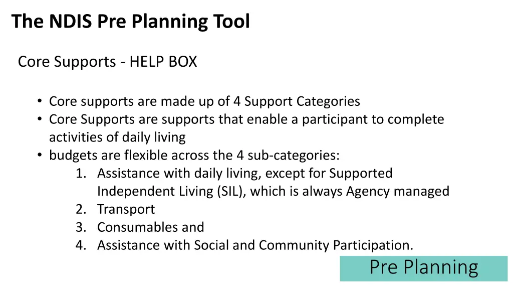 the ndis pre planning tool 13