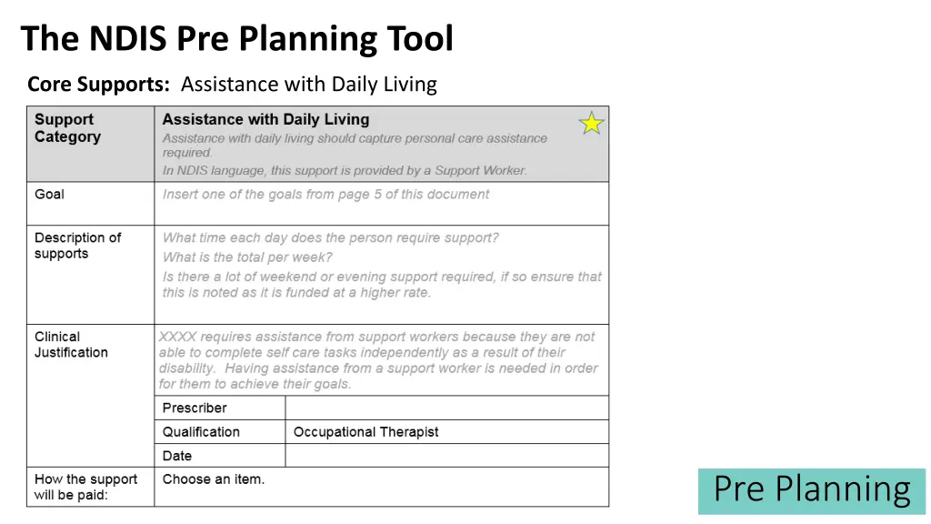 the ndis pre planning tool 15