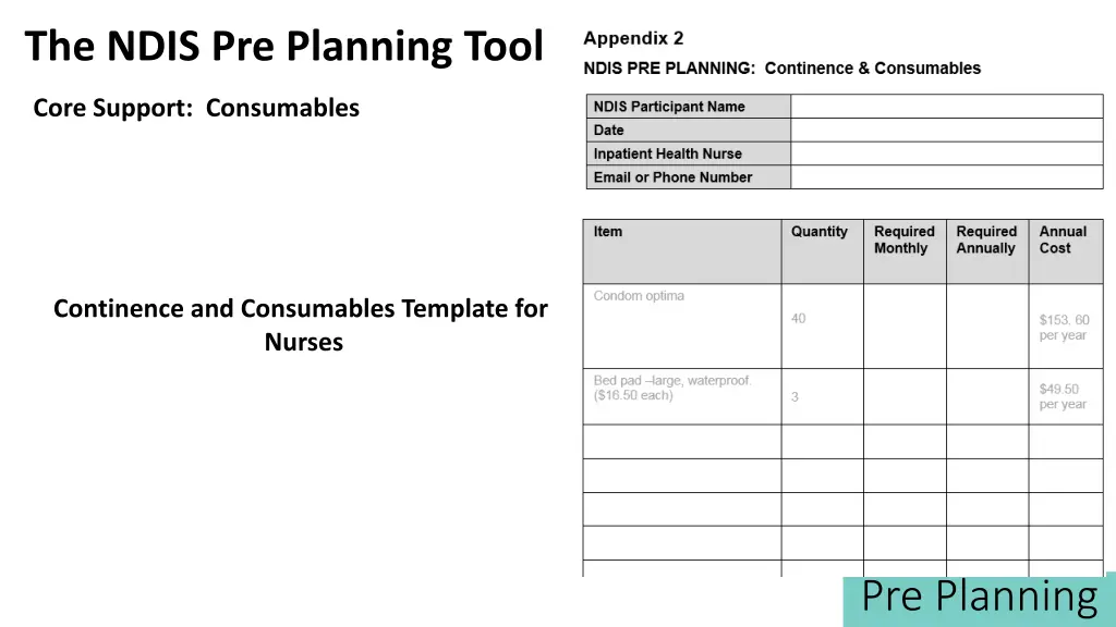 the ndis pre planning tool 17