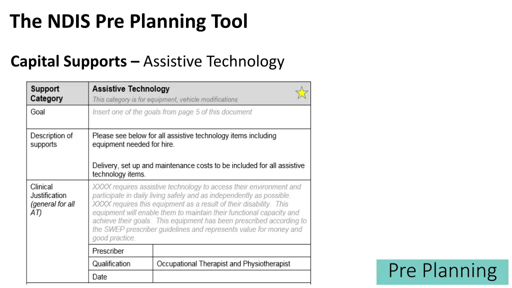 the ndis pre planning tool 21