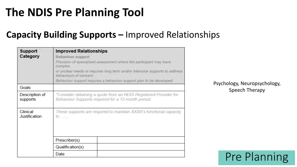 the ndis pre planning tool 28
