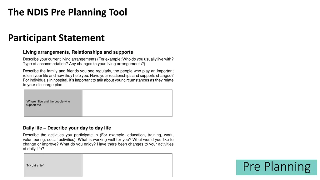 the ndis pre planning tool 4