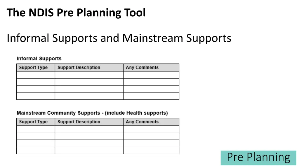 the ndis pre planning tool 7