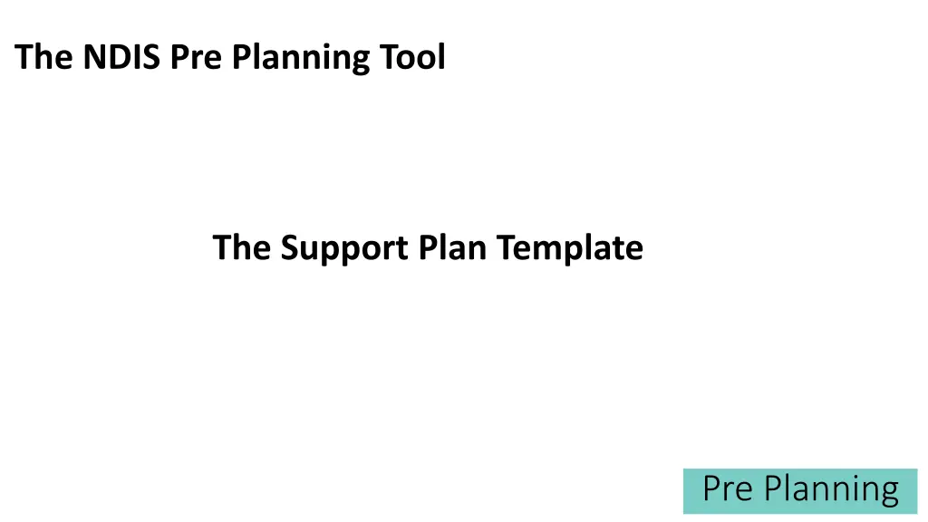 the ndis pre planning tool 9
