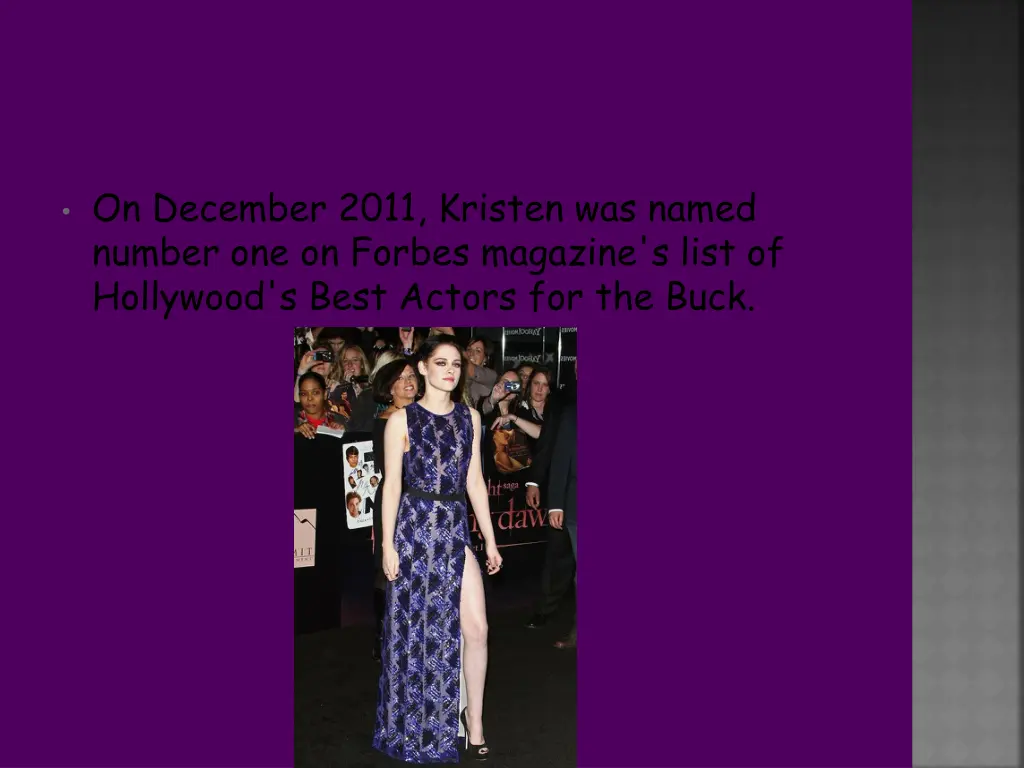 on december 2011 kristen was named number