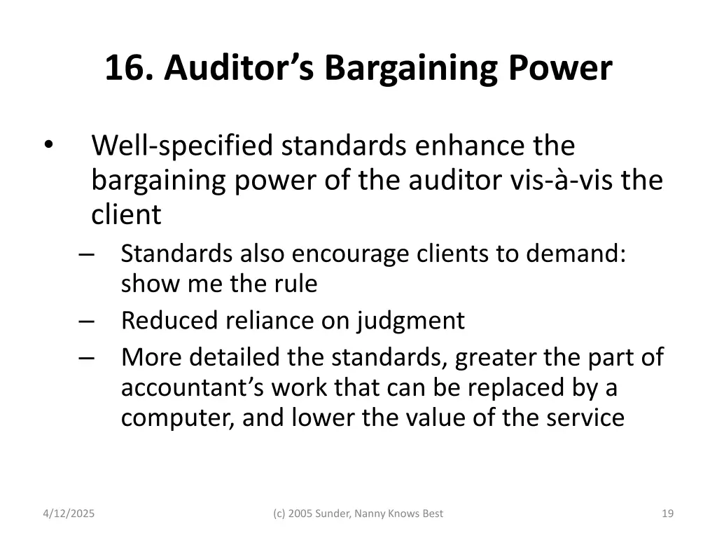 16 auditor s bargaining power