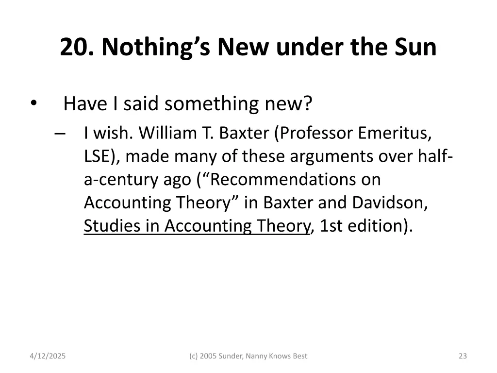 20 nothing s new under the sun