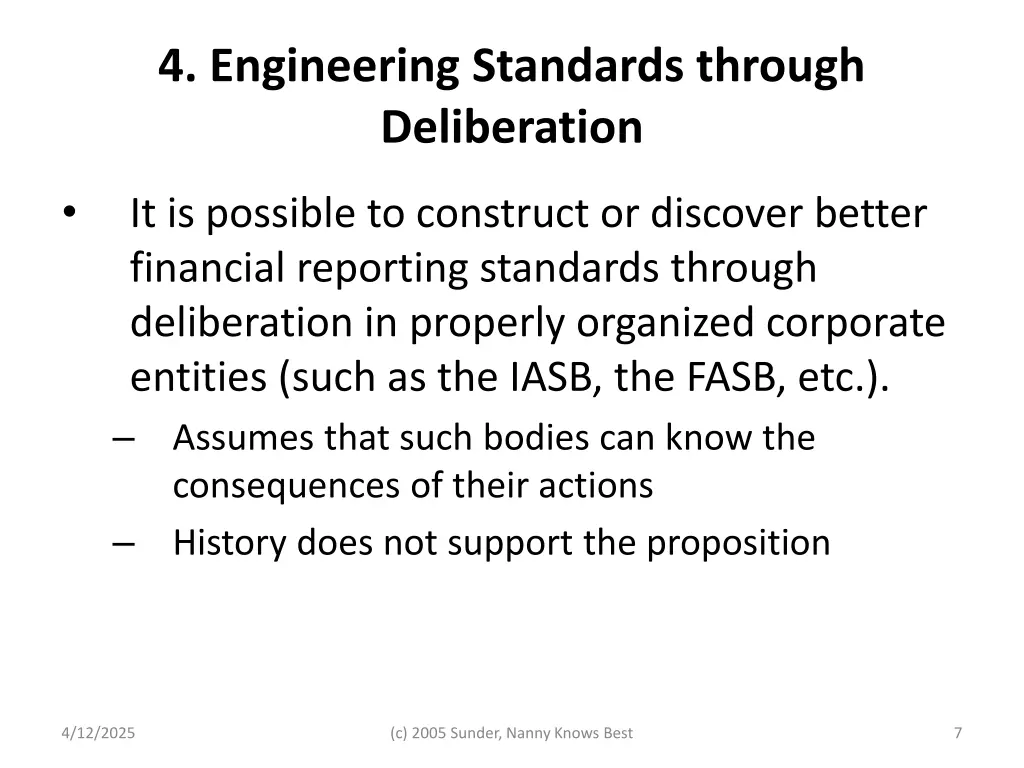 4 engineering standards through deliberation