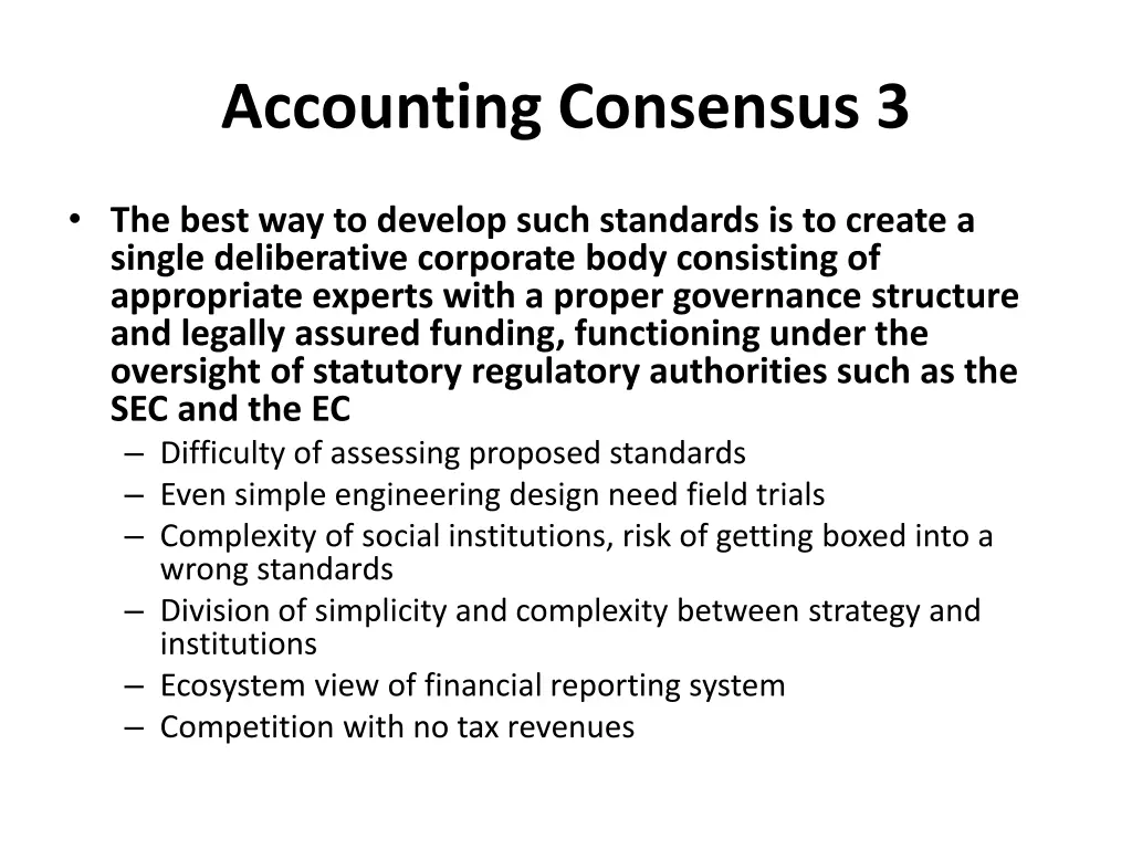 accounting consensus 3