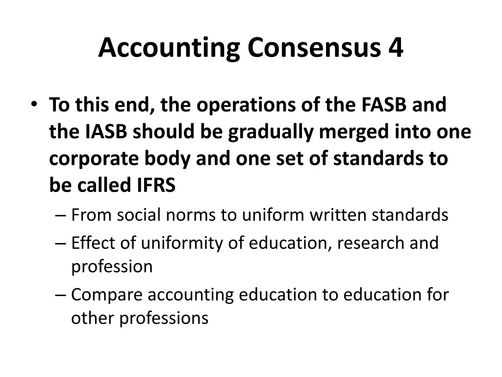accounting consensus 4