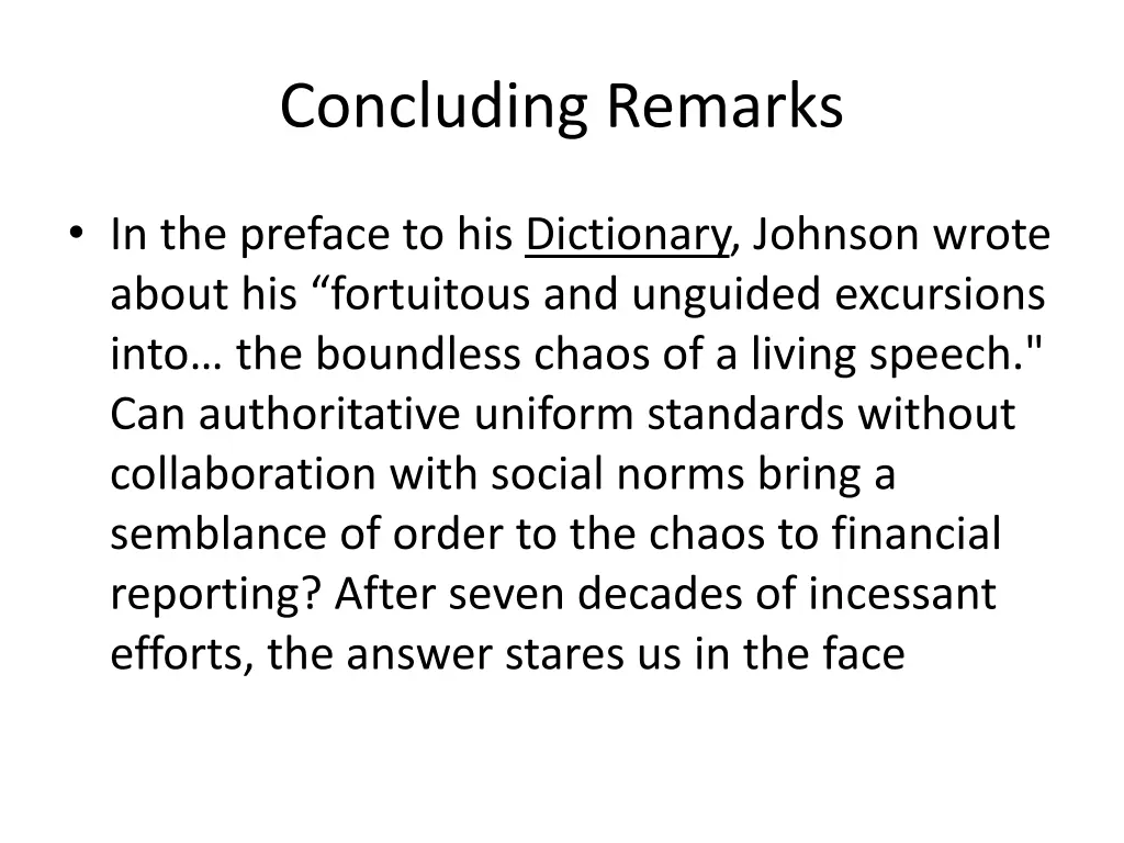concluding remarks