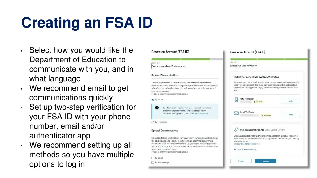 creating an fsa id 3