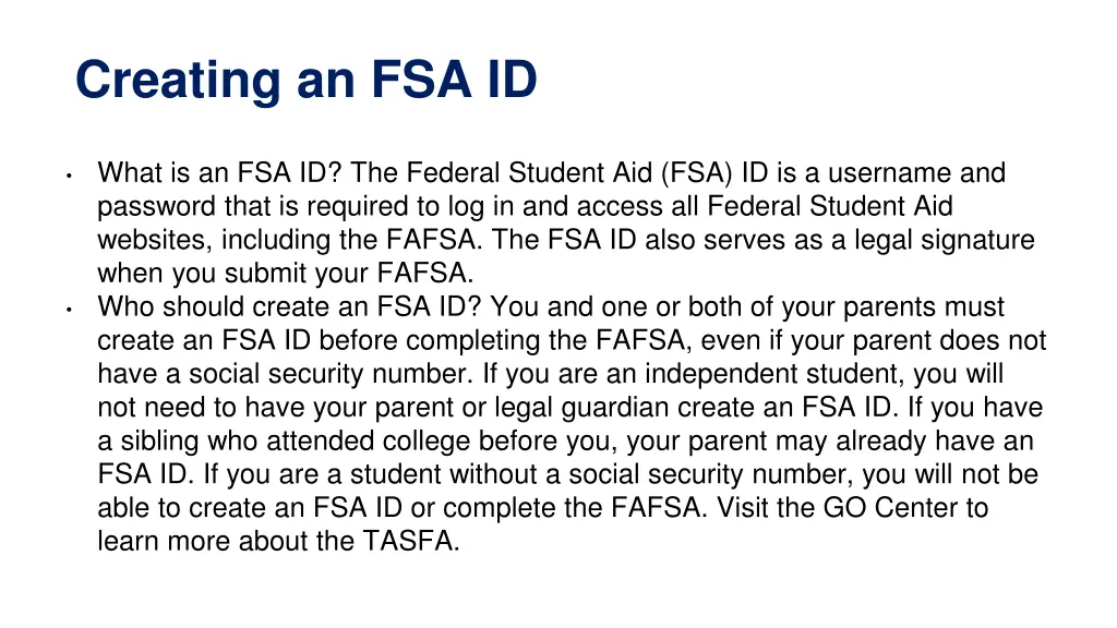 creating an fsa id