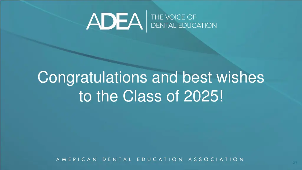 congratulations and best wishes to the class