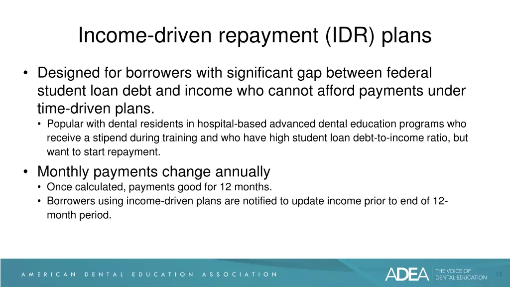 income driven repayment idr plans