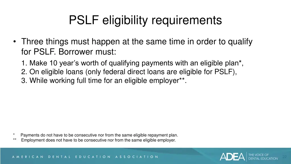 pslf eligibility requirements