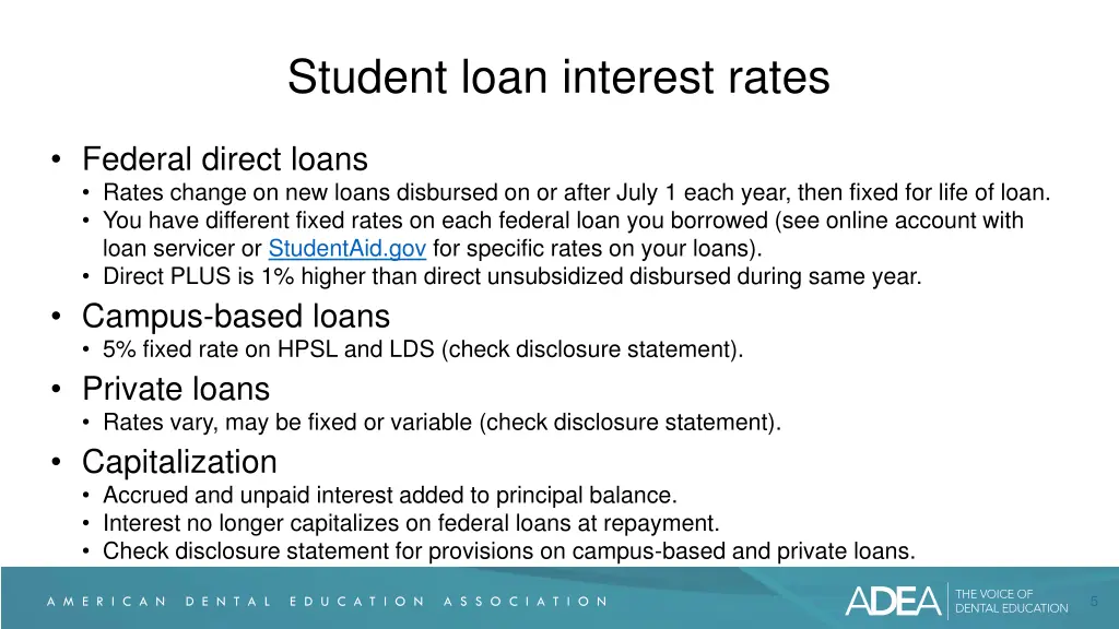student loan interest rates