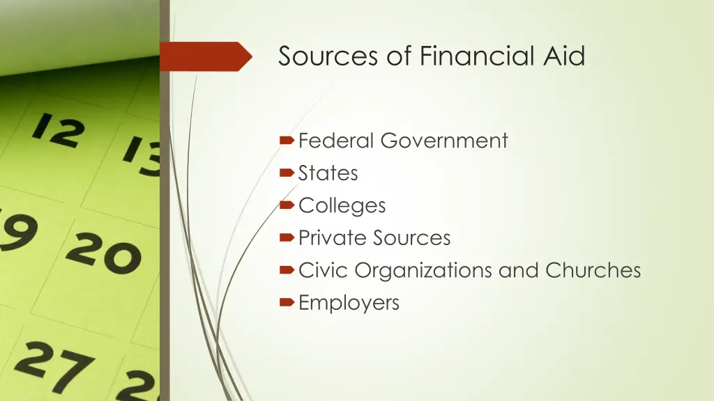 sources of financial aid