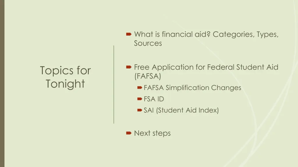 what is financial aid categories types sources
