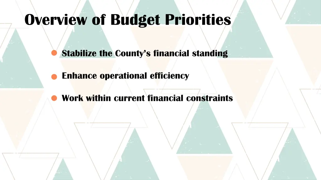 overview of budget priorities