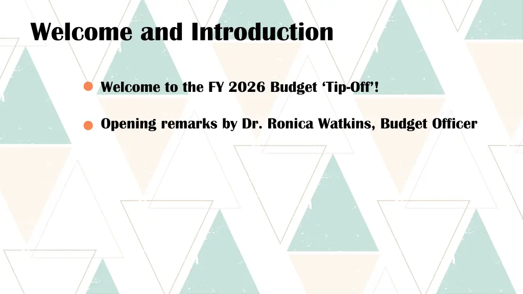 welcome and introduction