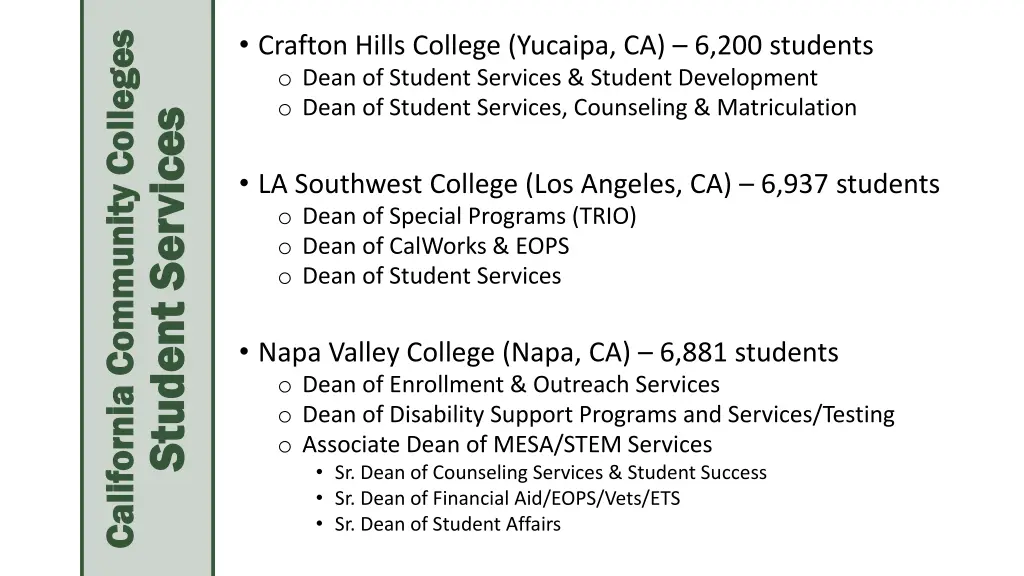 california community colleges