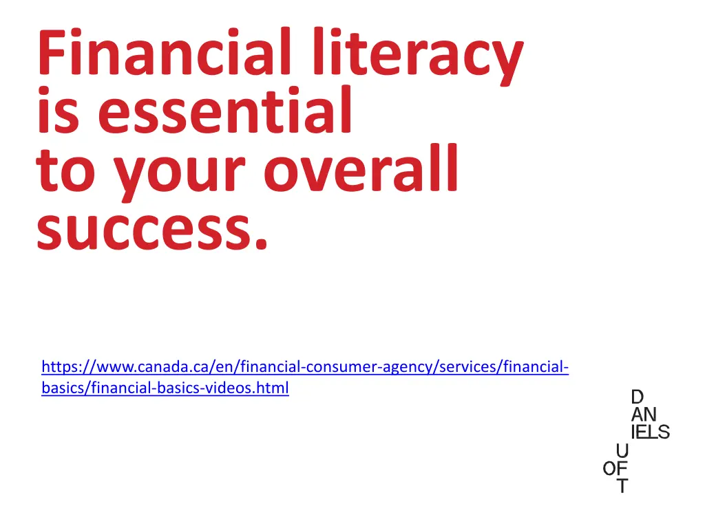 financial literacy is essential to your overall