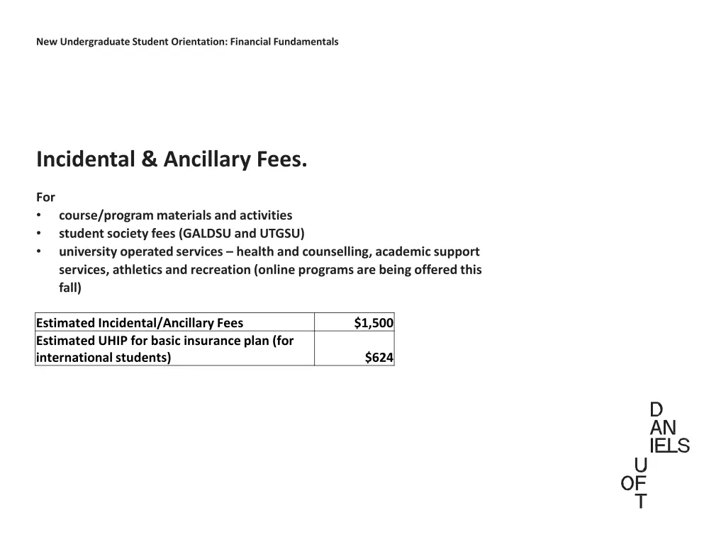 new undergraduate student orientation financial 1