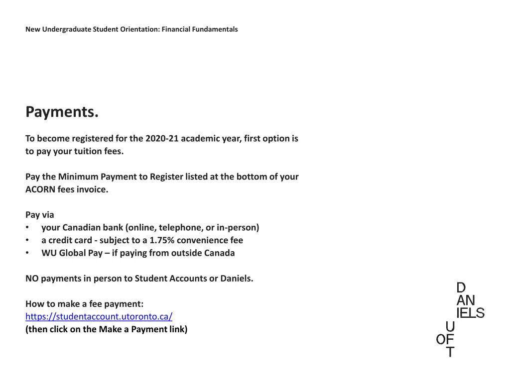 new undergraduate student orientation financial 4