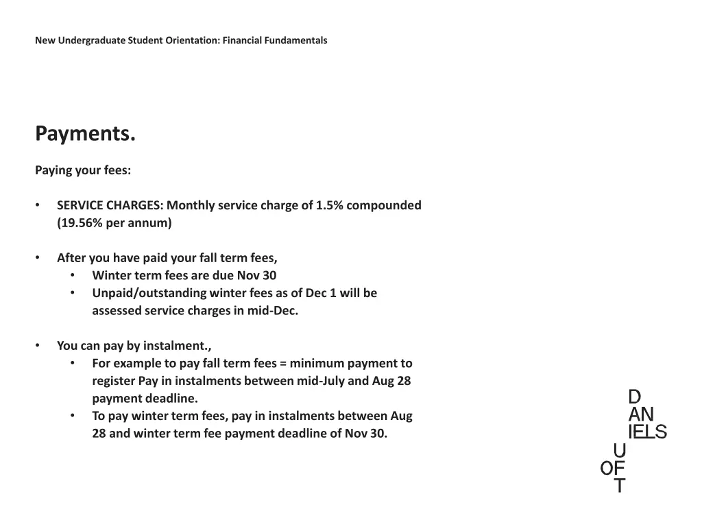 new undergraduate student orientation financial 7