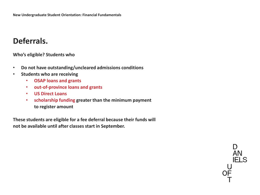 new undergraduate student orientation financial 9