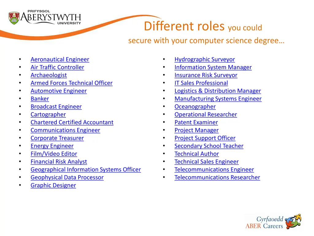 different roles you could secure with your