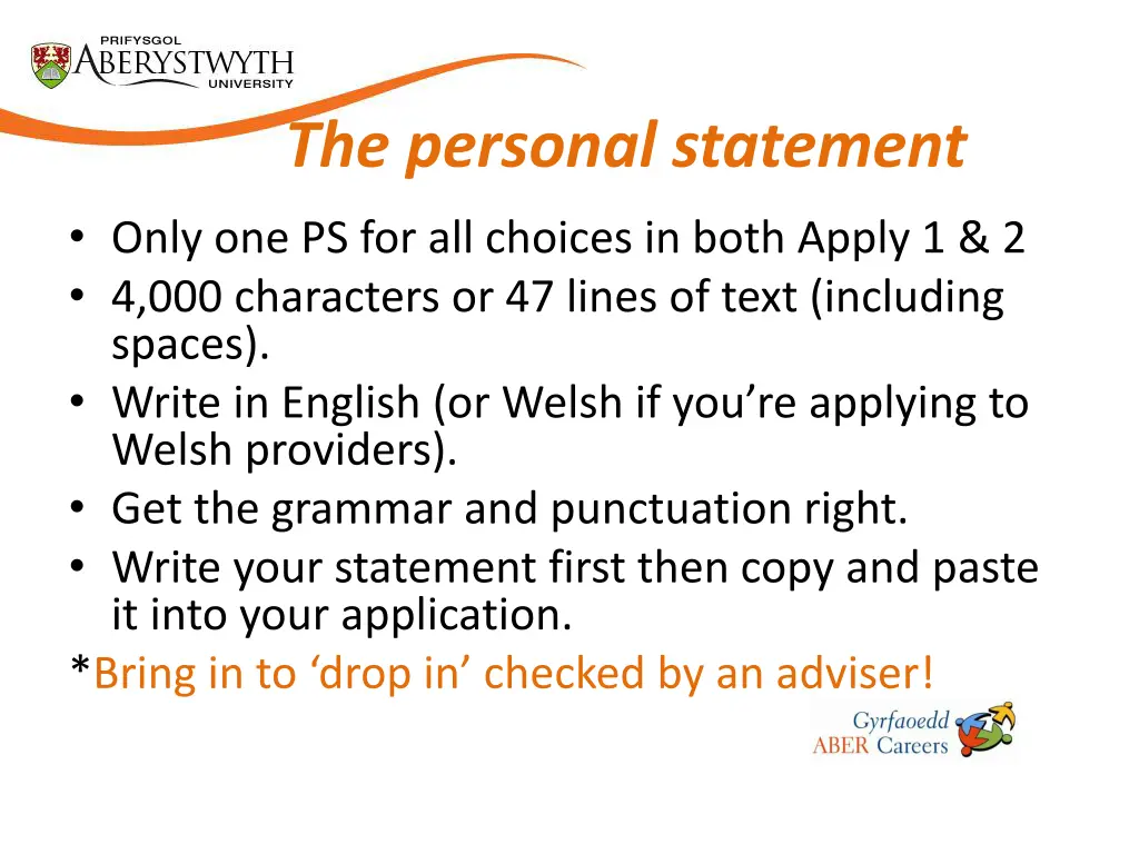 the personal statement only