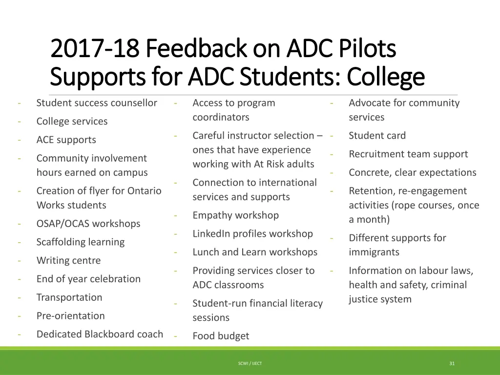 2017 2017 18 feedback on adc pilots 18 feedback 1